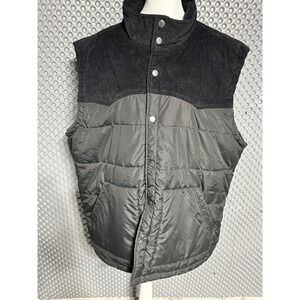 Men's‎ Union Sea WA Puffer Black /Corduroy Vest Snap Closure Sz XXL